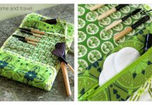 Travel Makeup Brush Roll with Zippered Pocket Free Sewing Pattern Travel Makeup Brush Roll with Zippered Pocket Free Sewing Pattern