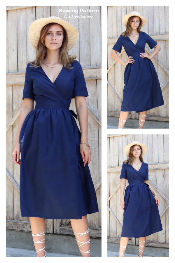 V-Neck Summer Wrap Dress Sewing Pattern