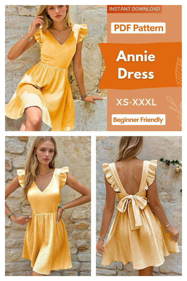 Annie Back Tie Summer Dress Sewing Pattern