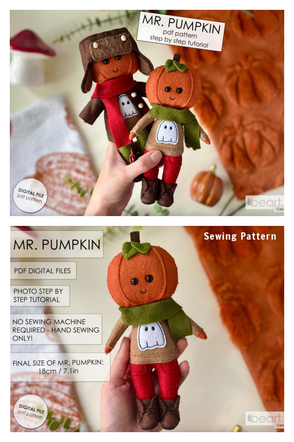 Pumpkin Felt Doll Sewing Pattern