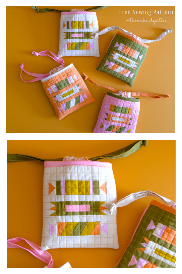 Quilted Scrappy  Halloween Goodie Bag Free Sewing Patterns
