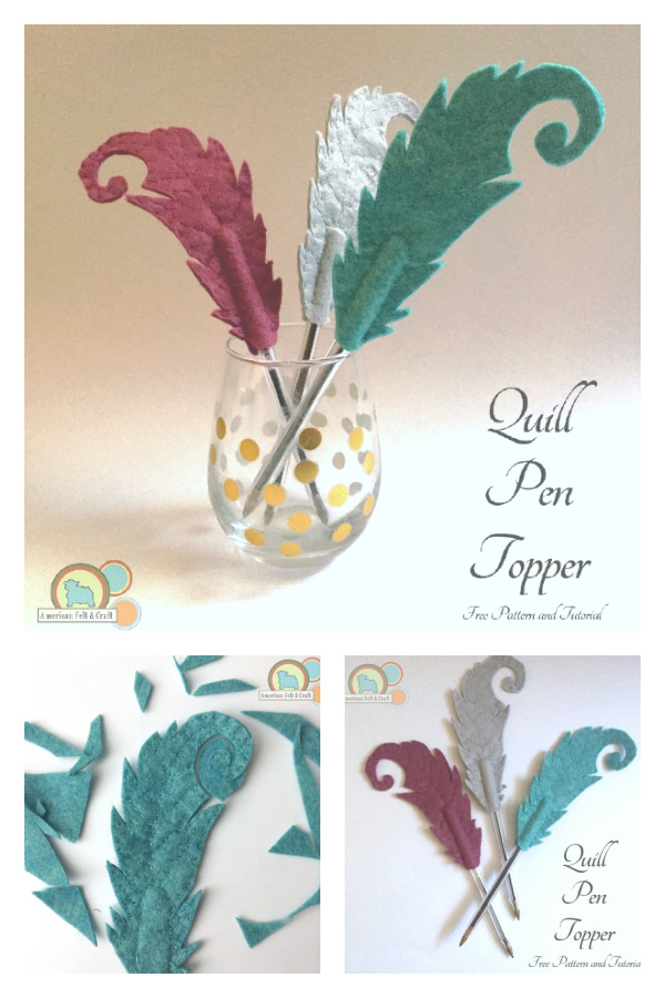 Felt Feather Quill Pen Topper Free Sewing Pattern