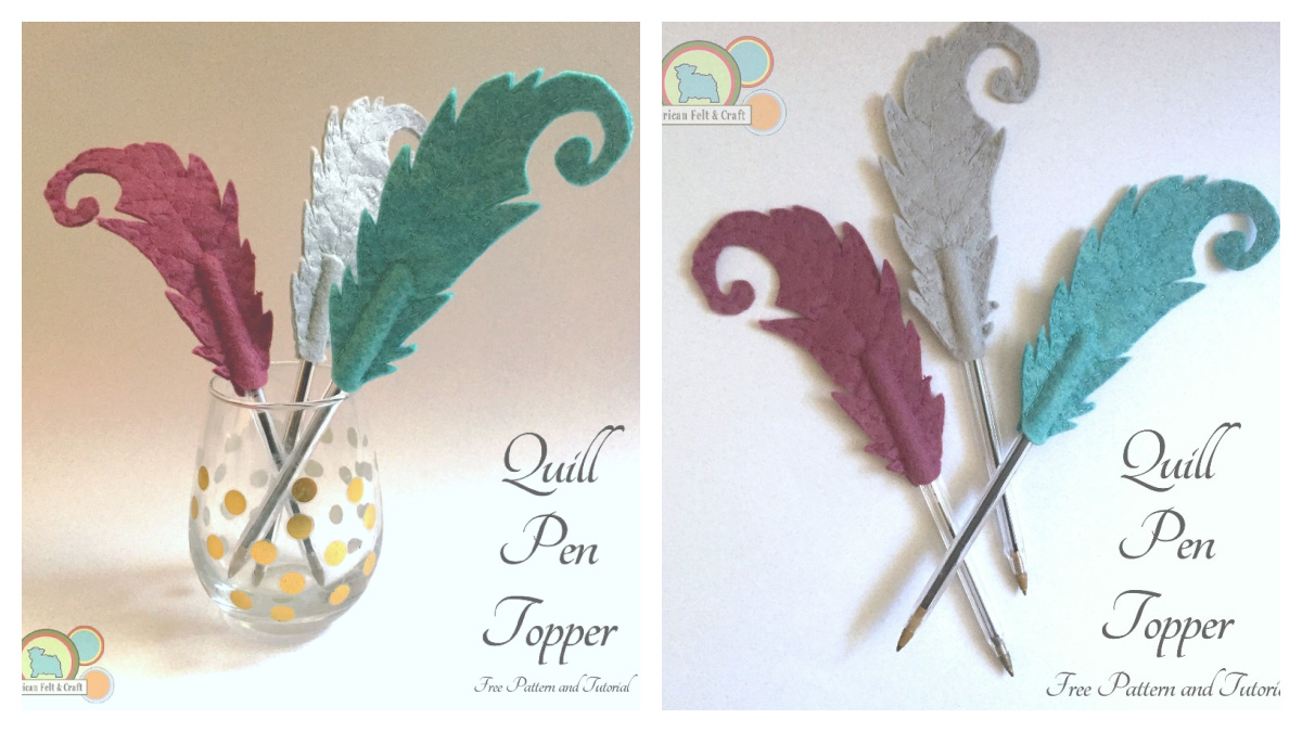 Felt Feather Quill Pen Topper Free Sewing Pattern