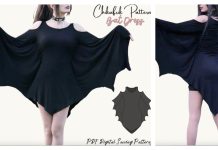 Halloween Gothic Mini Bat Dress Sewing Pattern Halloween Gothic Mini Bat Dress Sewing Pattern