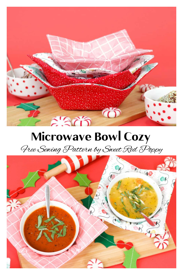 Microwave Bowl Cozy Free Sewing Pattern 