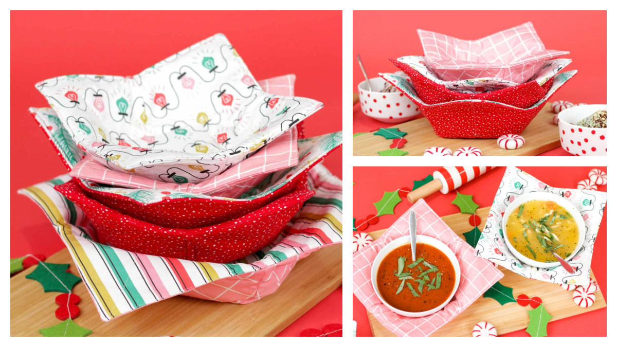 Microwave Bowl Cozy Free Sewing Pattern 