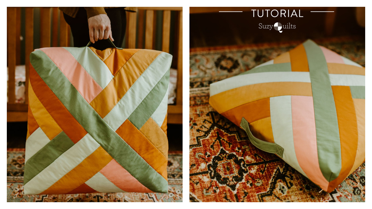 Maypole Quilted Floor Pillow Free Sewing Tutorial