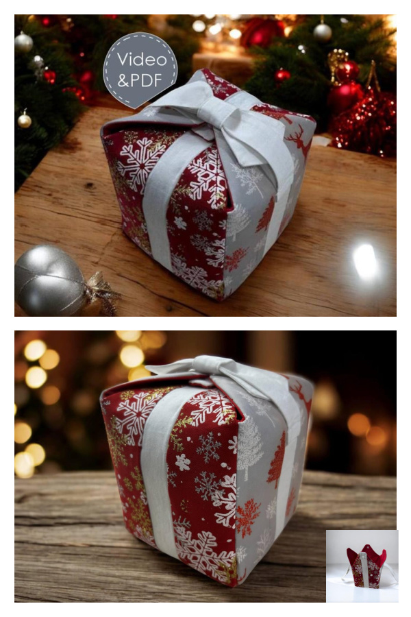 Christmas Gift Box Sewing Pattern Christmas Gift Box Sewing Pattern