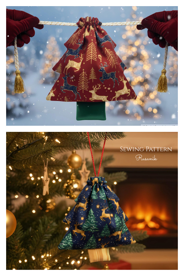 Christmas Tree String Draw Bag Sewing Patterns Christmas Tree String Draw Bag Sewing Patterns
