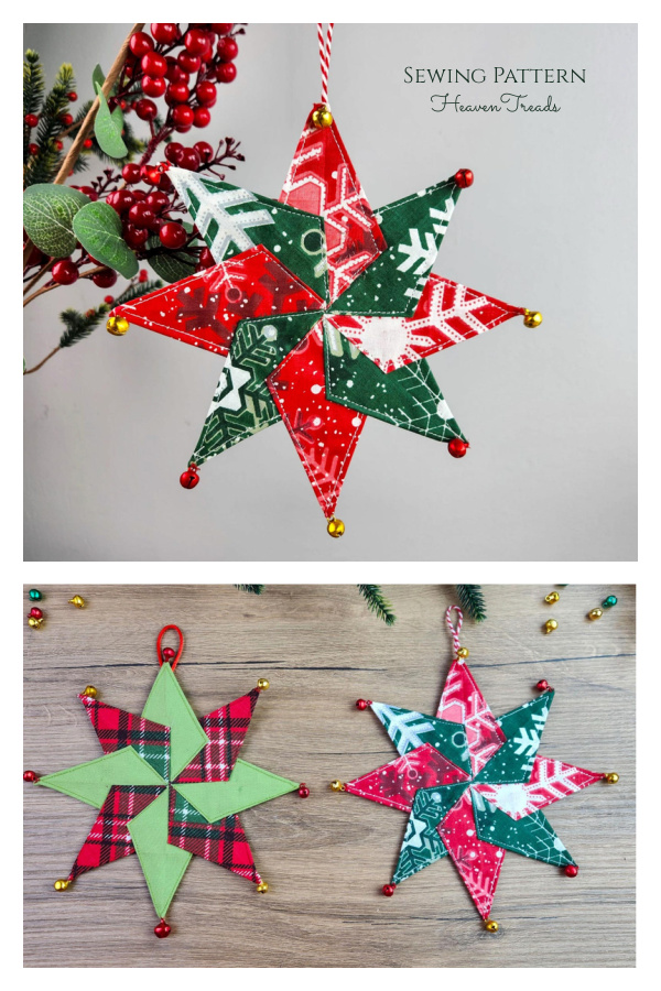 Scrappy Christmas Star Ornament Sewing Pattern Scrappy Christmas Star Ornament Sewing Pattern