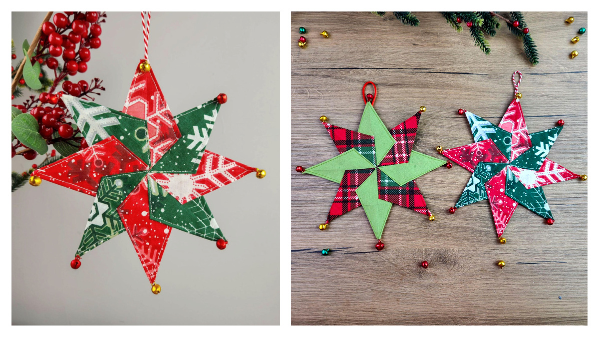 Scrappy Christmas Star Ornament Sewing Pattern