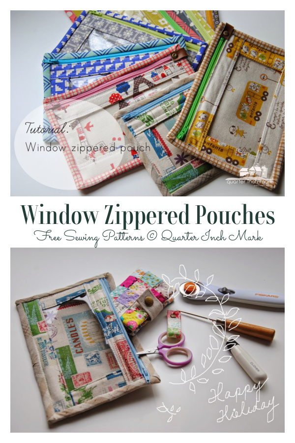 See-Through Window Zippered Pouches Free Sewing Pattern