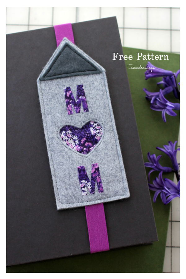 Felt MOM Bookmark Free Sewing Pattern