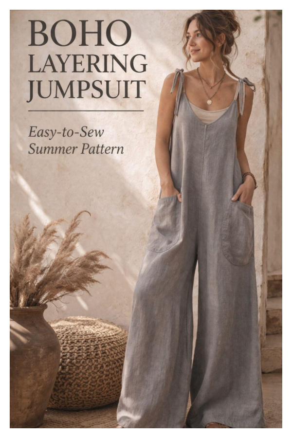 Boho Wide Leg Jumpsuit Sewing Pattern