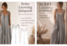 Boho Wide Leg Jumpsuit Sewing Pattern Boho Wide Leg Jumpsuit Sewing Pattern