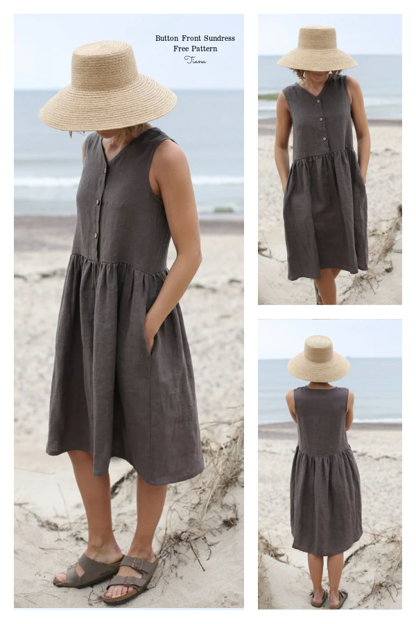 Coco Button Front Sundress Free Sewing Pattern