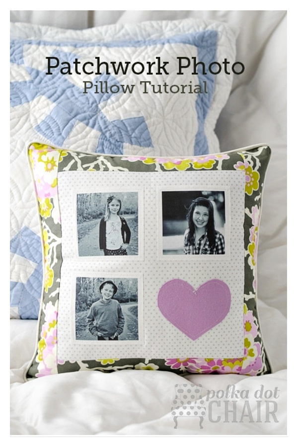Patchwork Photo Pillow Free Sewing Tutorial