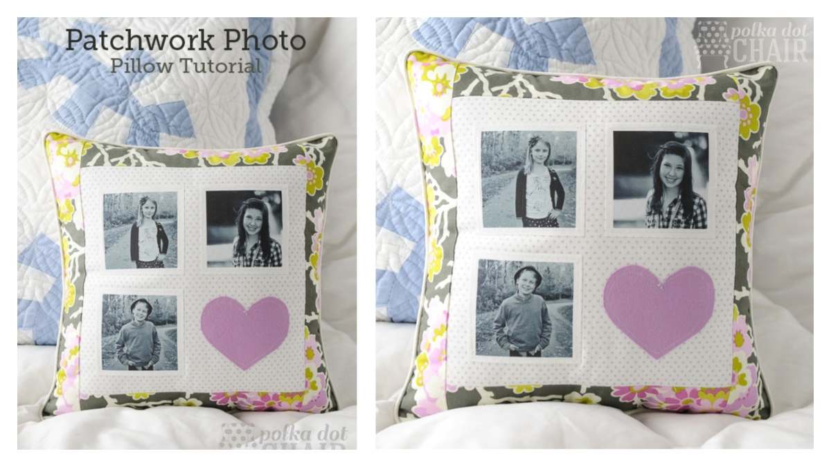 Patchwork Photo Pillow Free Sewing Tutorial
