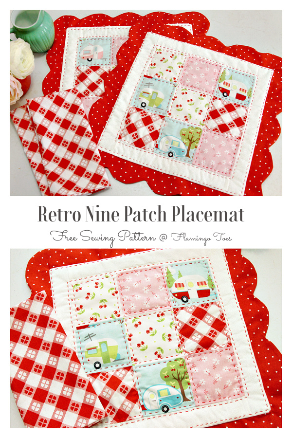 Retro Nine Patch Placemat Free Sewing Pattern