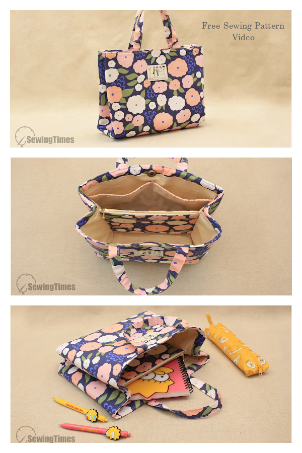 Fabric Divided Tote Bag Free Sewing Pattern