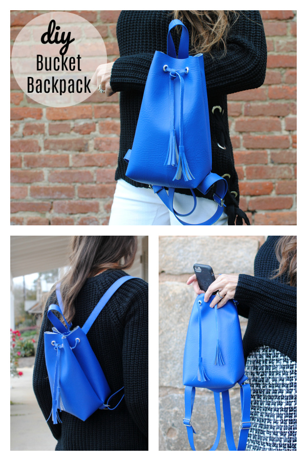Leather Bucket Backpack Free Sewing Pattern