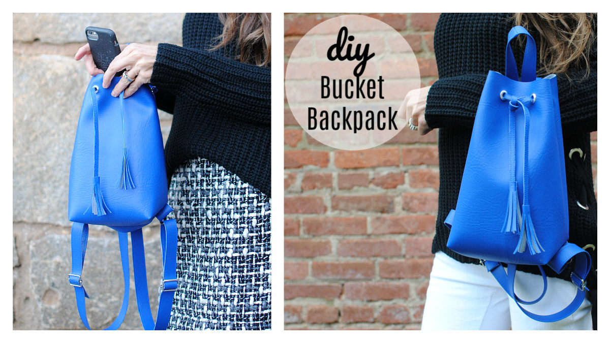 Leather Bucket Backpack Free Sewing Pattern