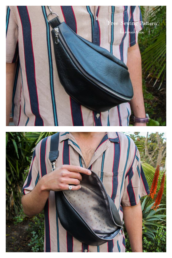 Leather Fanny Pack Moon Bag Free Sewing Pattern