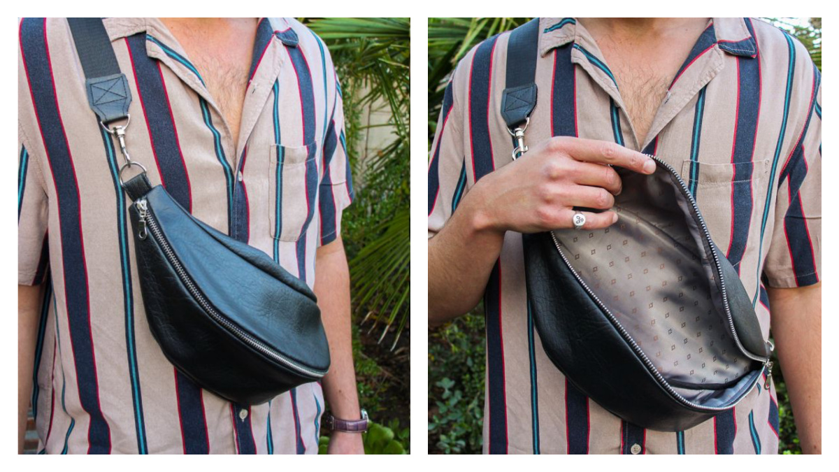 Leather Fanny Pack Moon Bag Free Sewing Pattern
