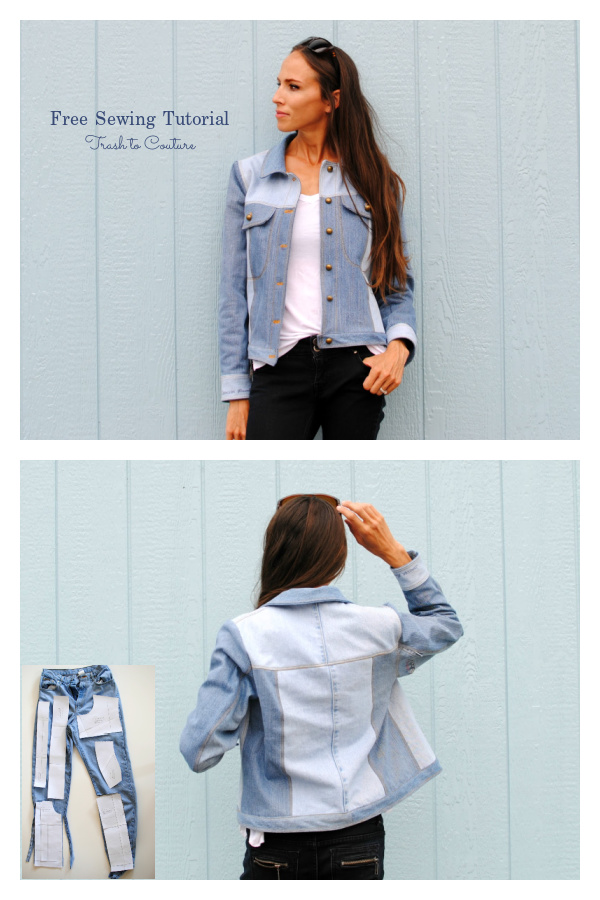 Denim Jacket from Upcycled Jeans Free Sewing Tutorial
