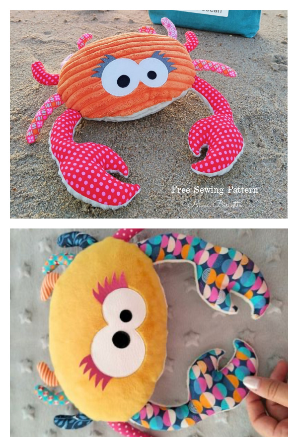 Fabric Crab Plush Free Sewing Pattern