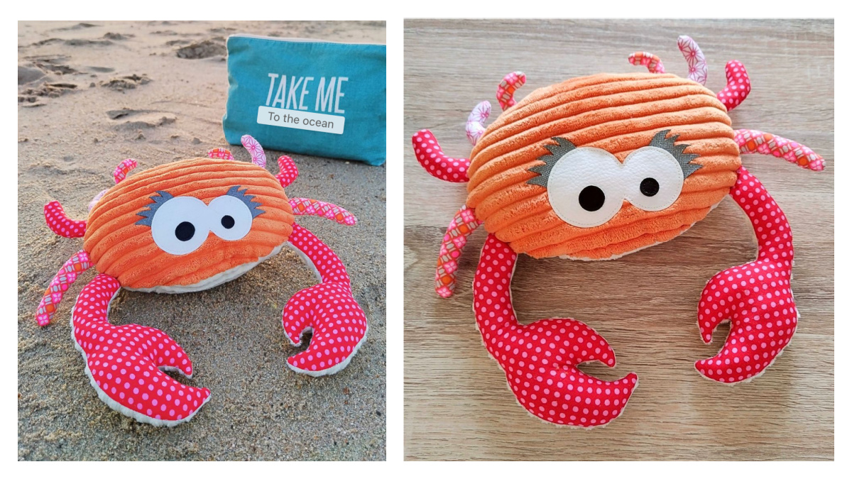Fabric Crab Plush Free Sewing Pattern