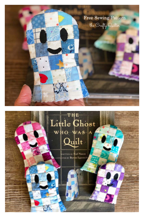 Patchwork Ghost Hand Puppet Free Sewing Pattern