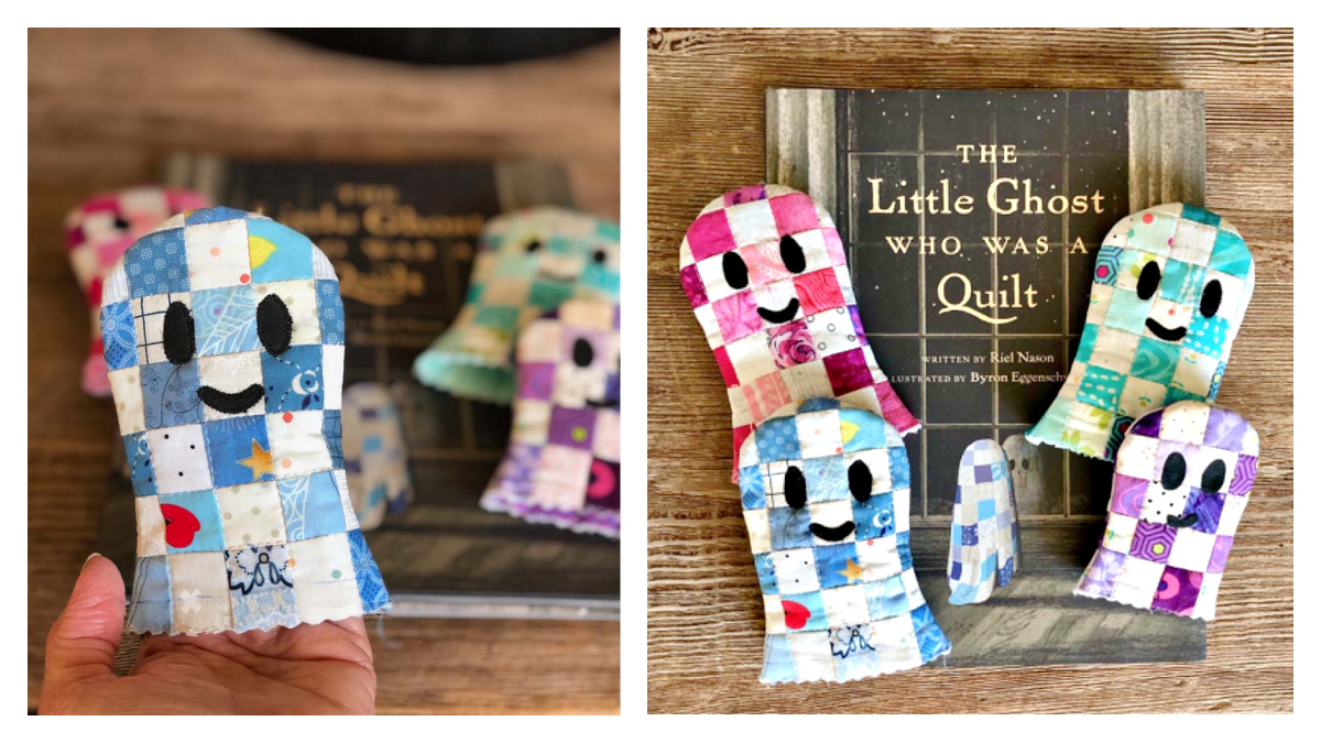 Patchwork Ghost Hand Puppet Free Sewing Pattern