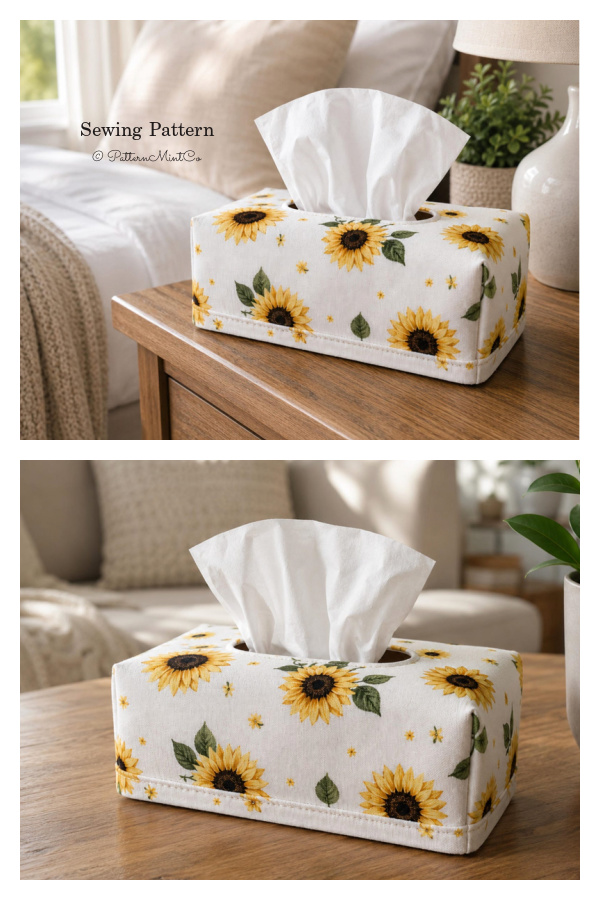 Rectangular Tissue Box Cover Sewing Pattern